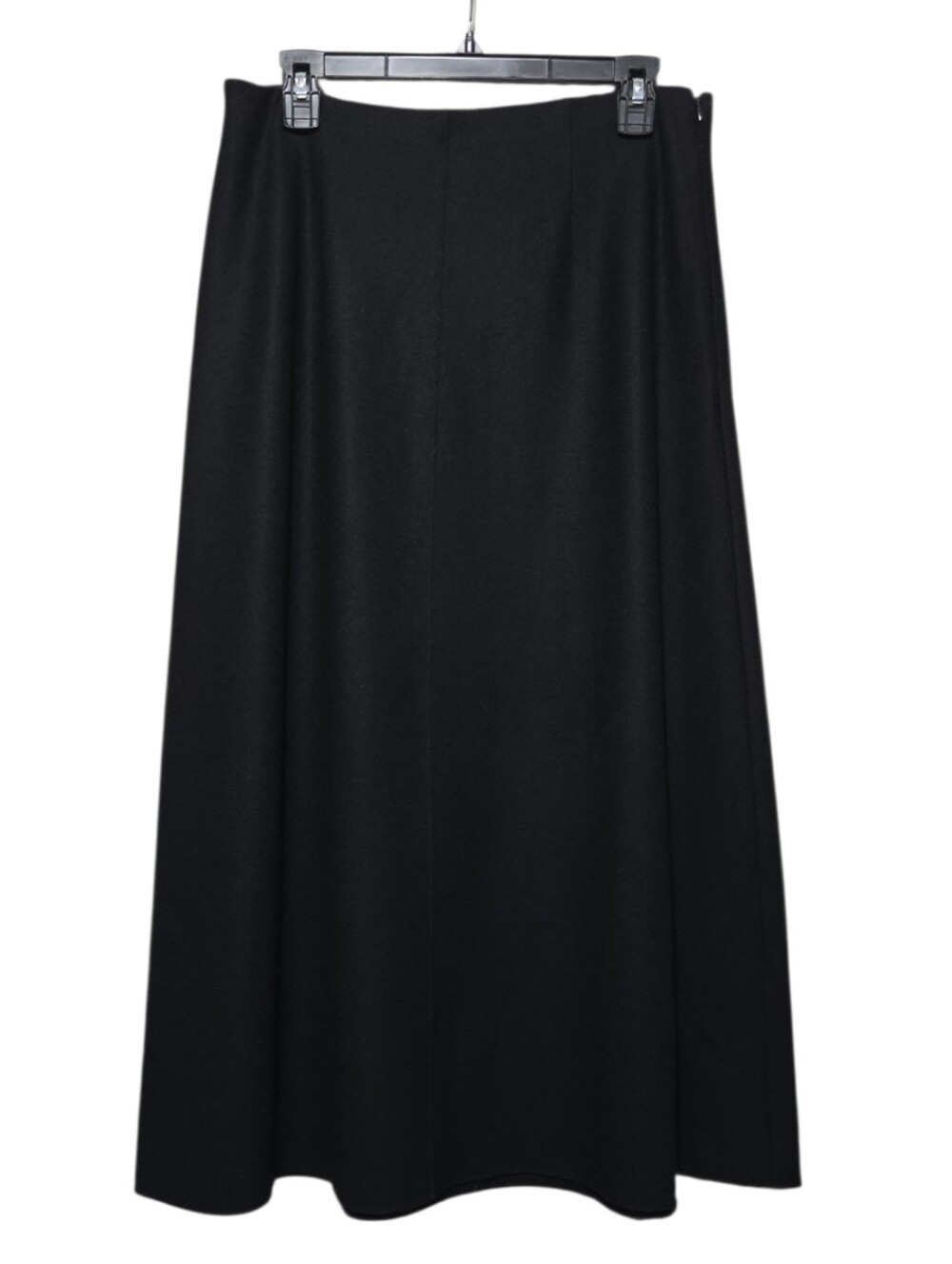 Eileen Fisher Black Boiled Wool A-Line Maxi Skirt Size Small Capsule Minimalist